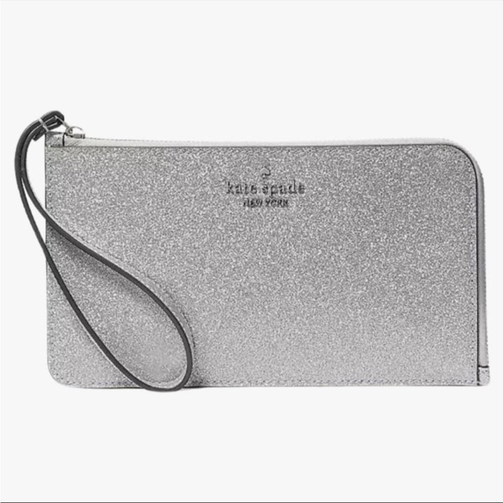Kate Spade Lucy Glitter Medium L-Zip Wristlet